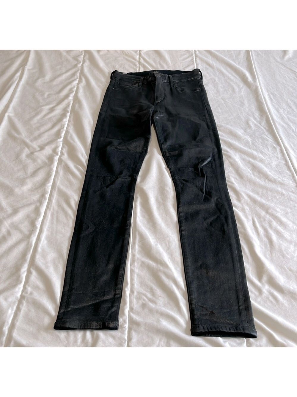 Citizens of Humanity Rocket High Rise Skinny Jeans Black Waxed Size 25